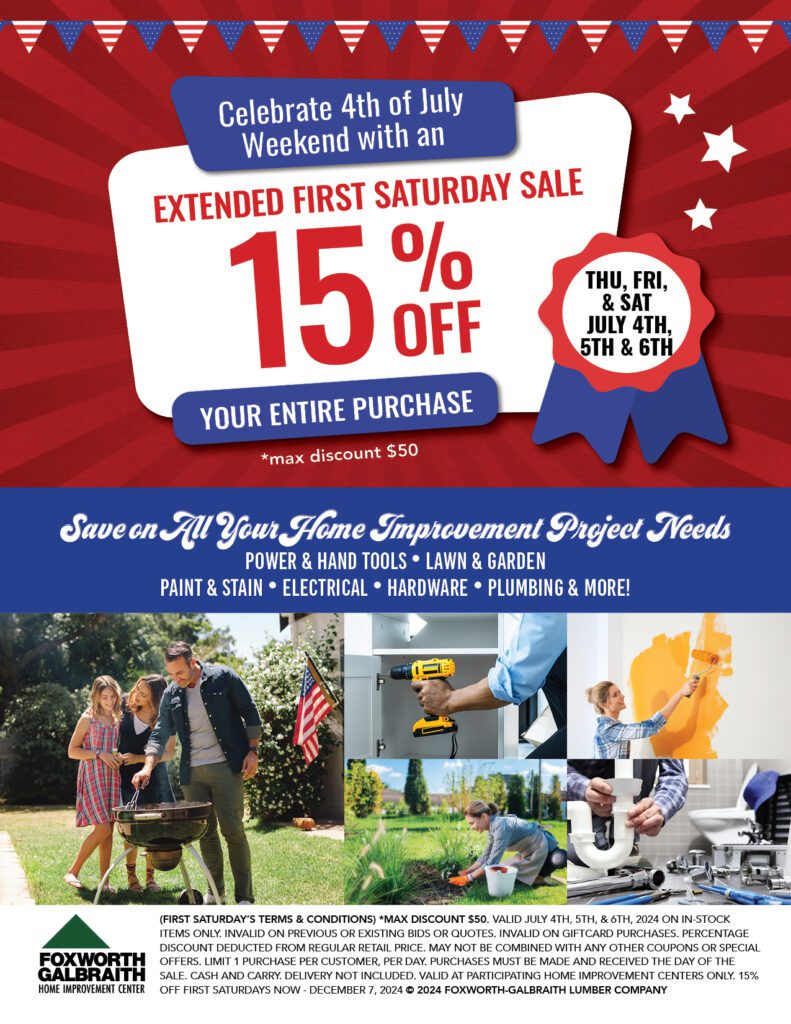 Extended First Saturday Sale - July 4 - 6, 2024